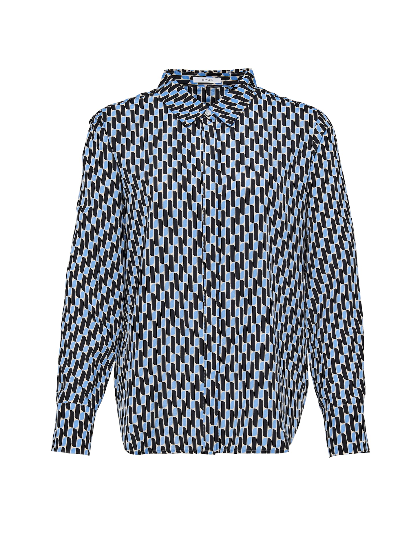 Zwart/blauwe dames blouse Opus - Falkine 6082