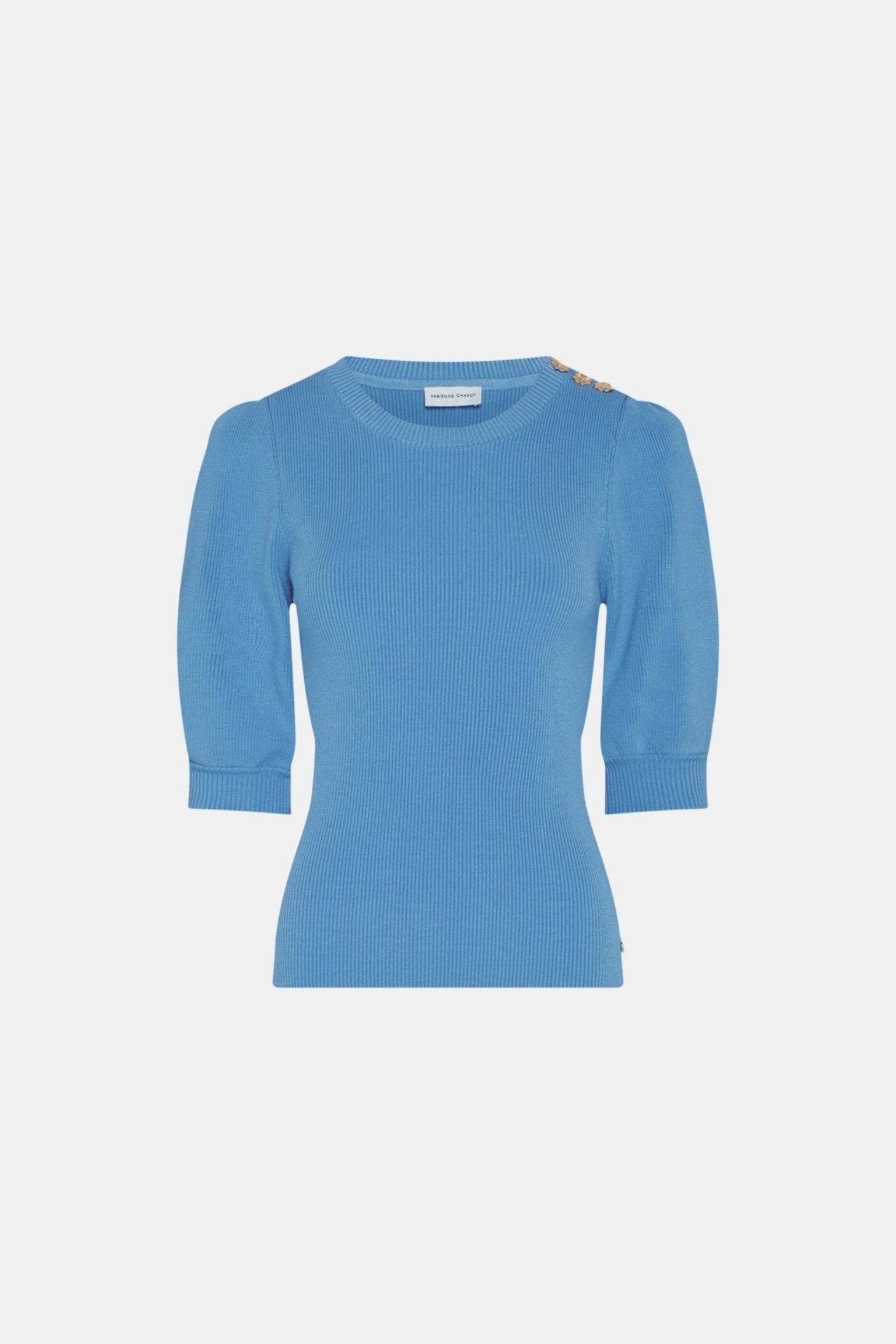 Blauwe dames pullover Fabienne Chapot - Lillian short sleeve pullover