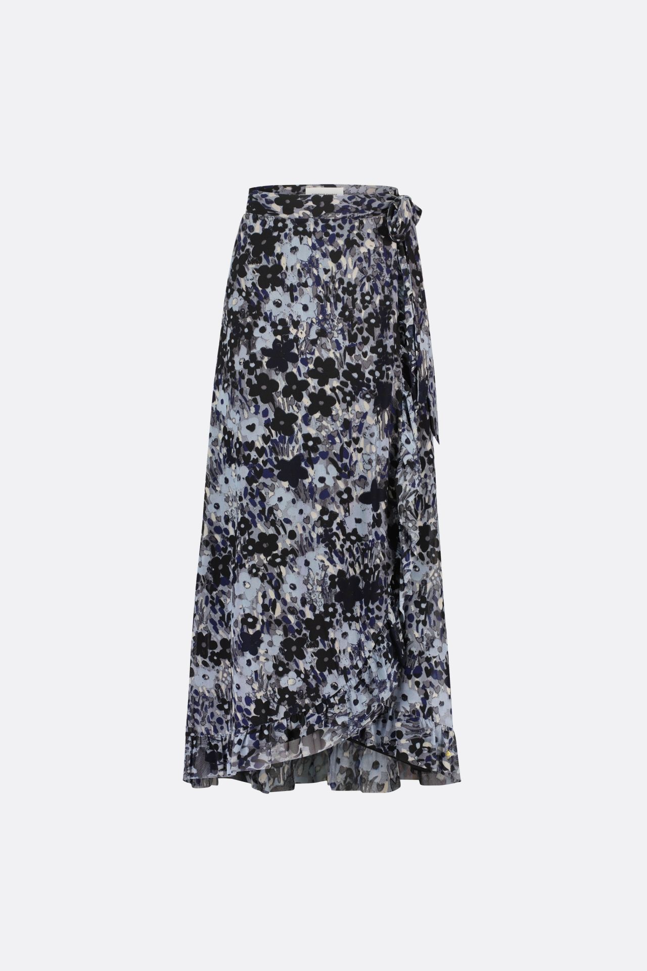 Blauwe dames rok met print Fabienne Chapot - Bobo frill skirt