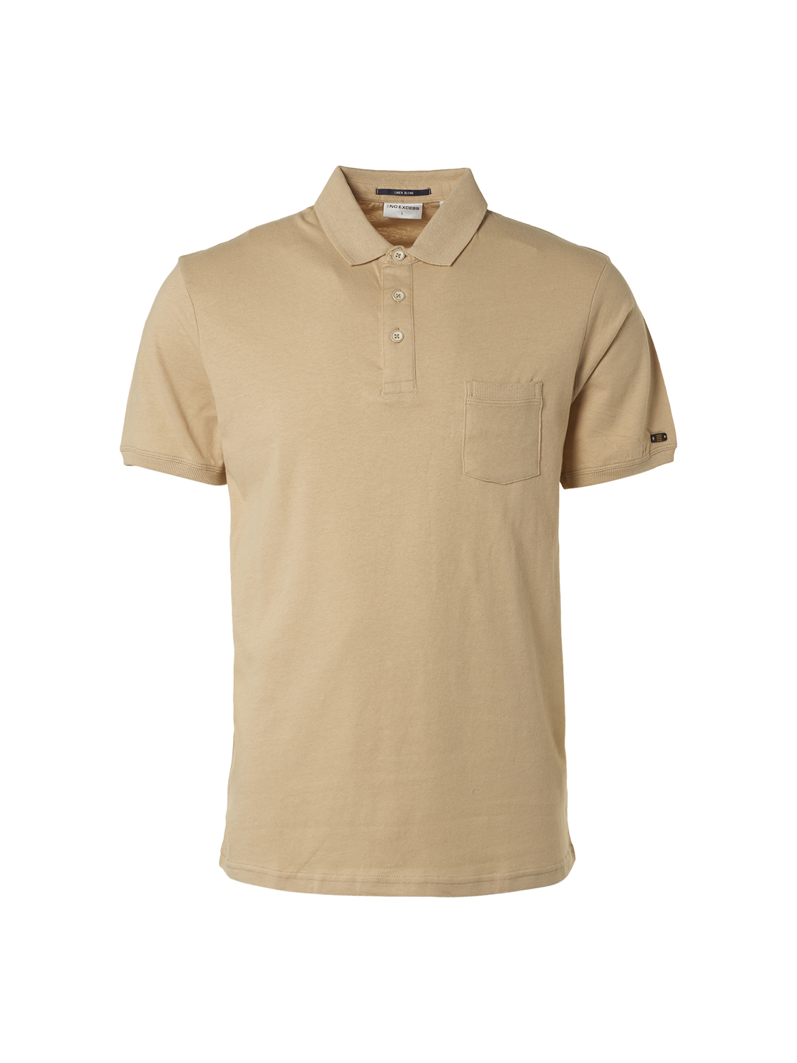 Polo Solid With Linen Responsible Choice Cotton  Sand 015