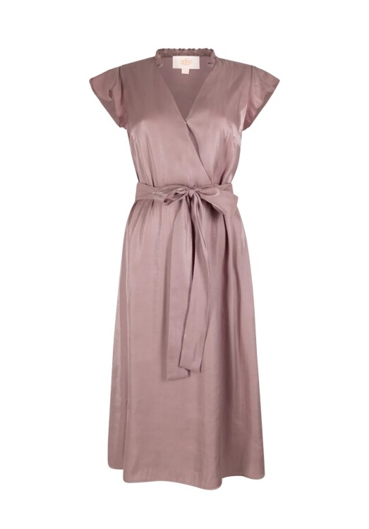 Florine midi jurk met strikceintuur en glanzende finish 171605