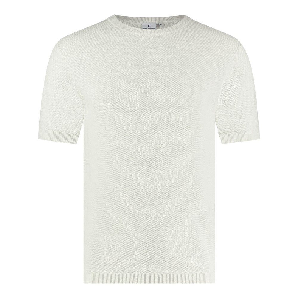 Off white heren T-shirt Blue Industry - KBIS24-M41