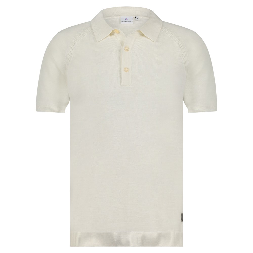 Off white heren polo Blue Industry - KBIS24-M19
