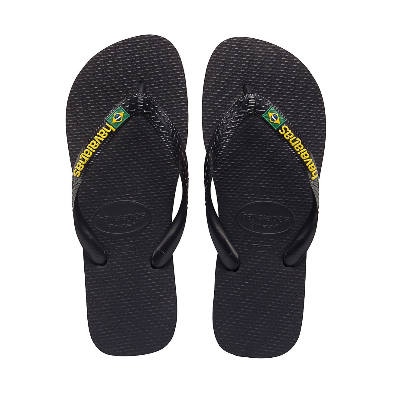Zwarte heren slippers Havaianas - Brasil logo Black