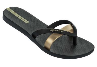 Zwart/Gouden dames slippers Ipanema - Kirey 81805-24006