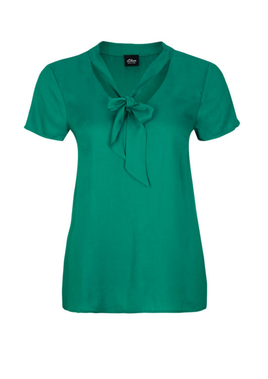 Groene dames blouse korte mouw S. Oliver - 11.805.12.4394