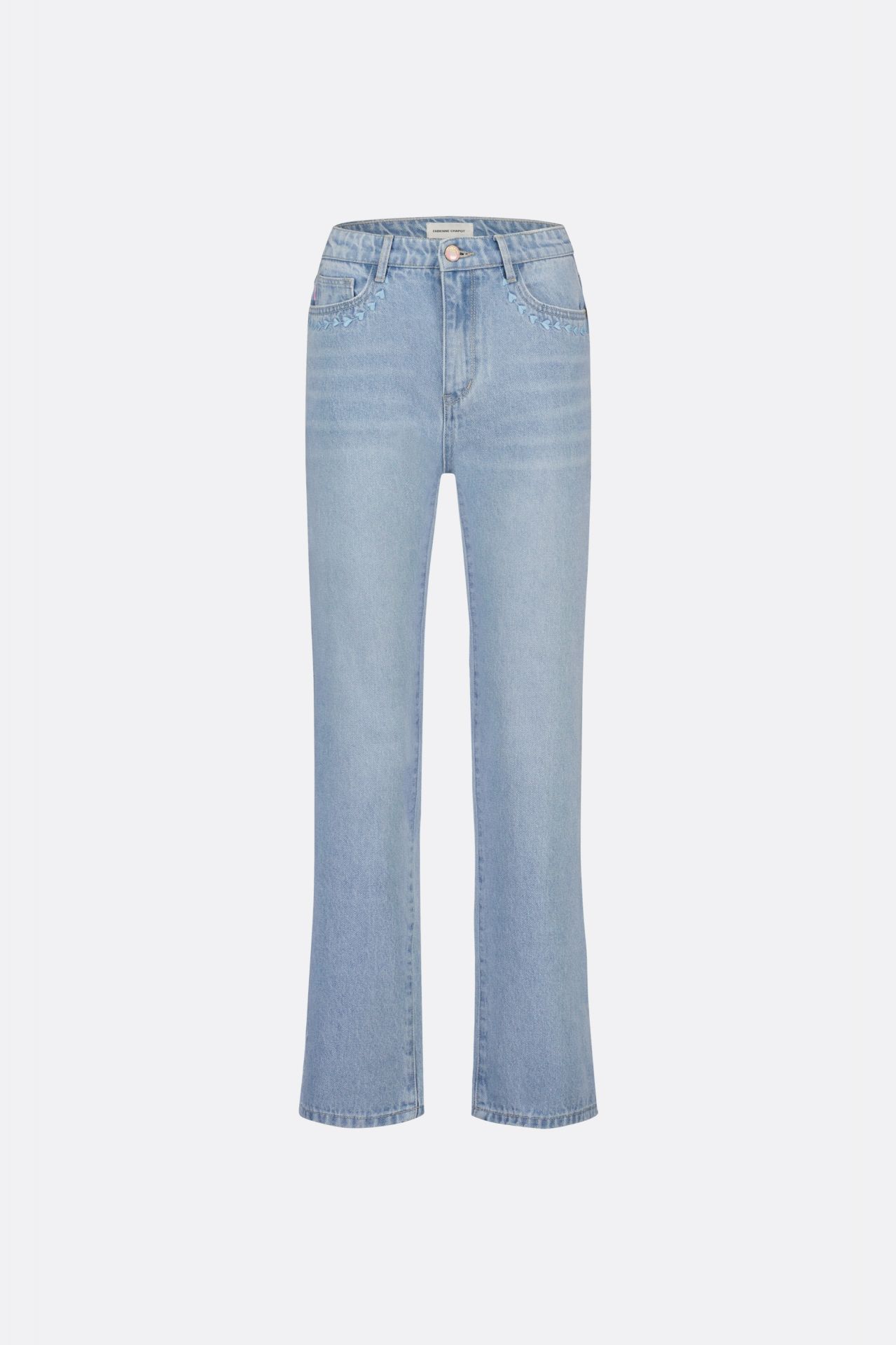 Straight leg blauwe dames jeans - Fabienne Chapot light wash