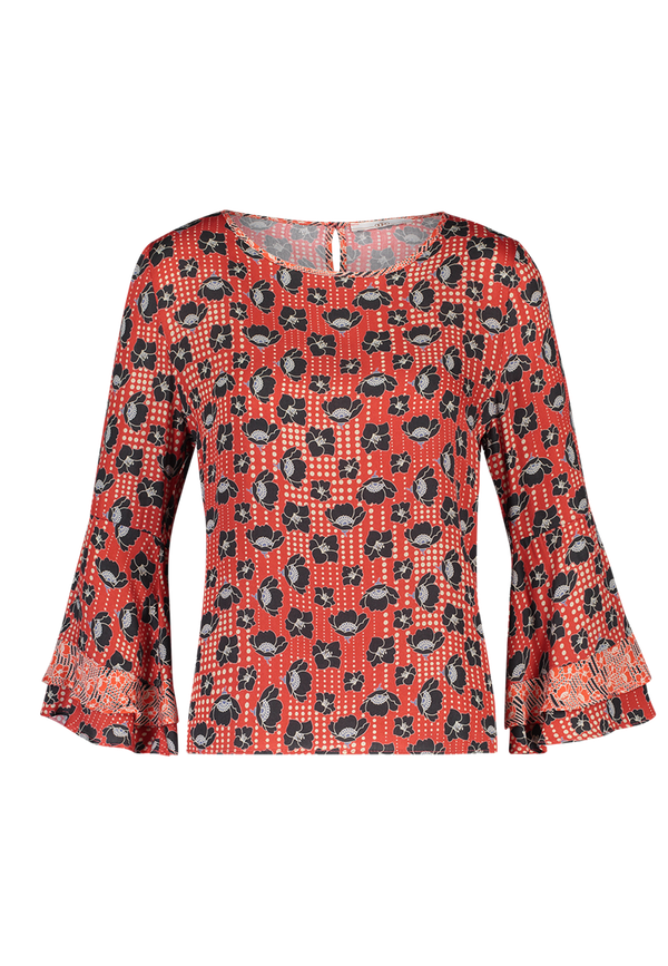 Rood all over geprinte dames blouse Aaiko - Marda