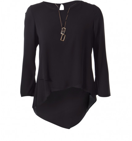 Zwarte dames blouse lange achterkant Rinascimento - CFC0082919003