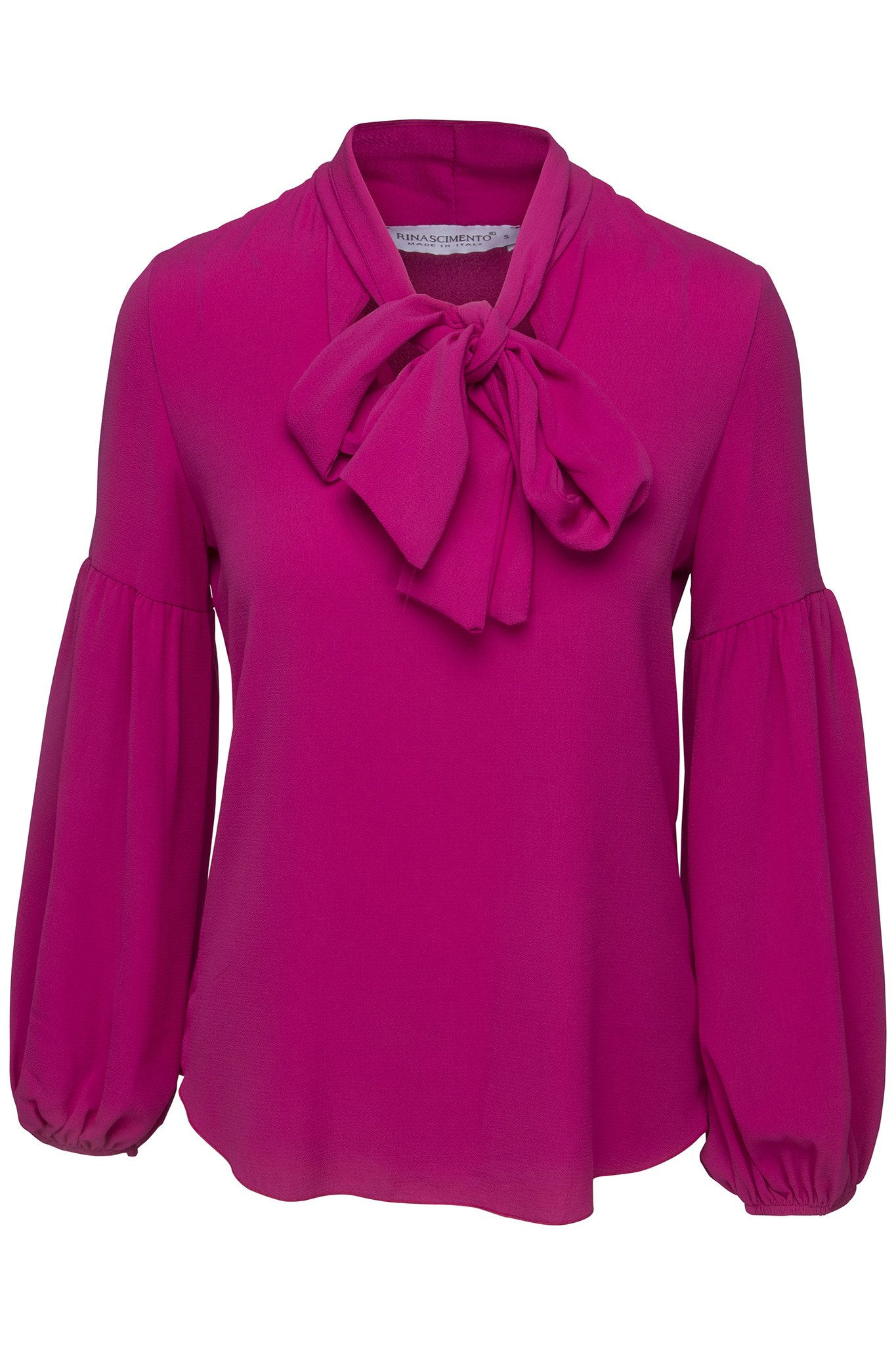 Roze dames blouse met strik voorkant Rinascimento - CFC0085163003