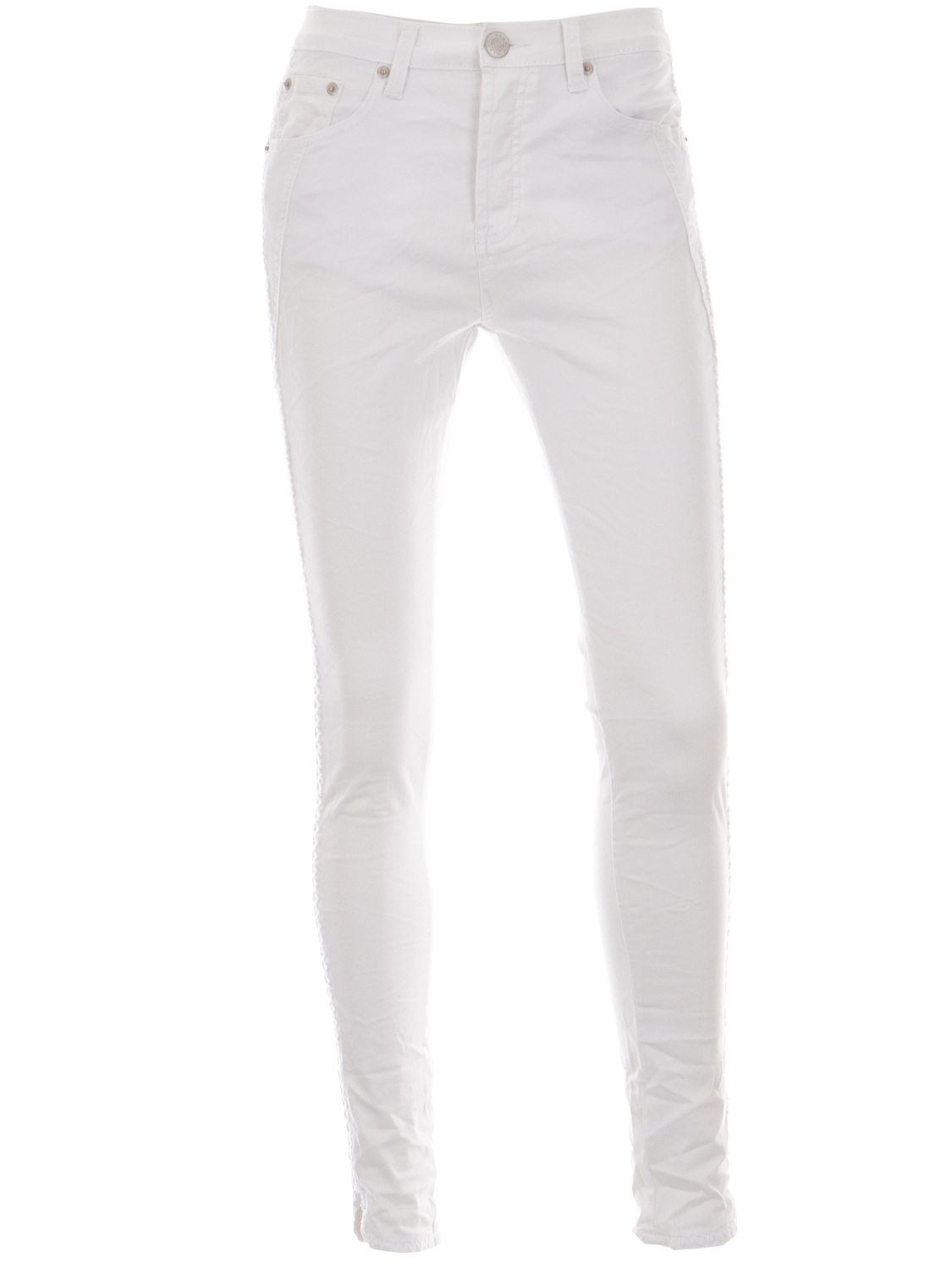 Witte dames jeans met borduur detail zijkant Bianco - 1116330bl emmerson