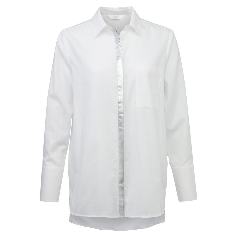 Witte dames blouse zilver detail Yaya - 012543