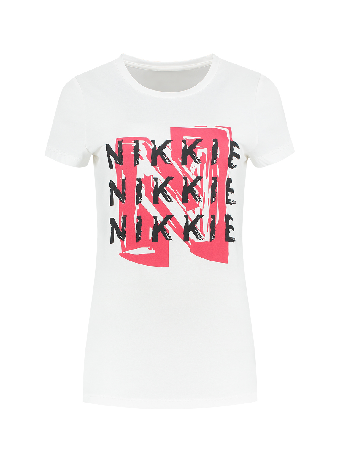 Wit dames graffiti T-shirt Nikkie - N6-075 1902 2000