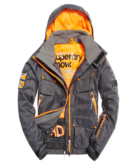 Grijs oranje heren ski/winter jack Superdry - M50000WPDS