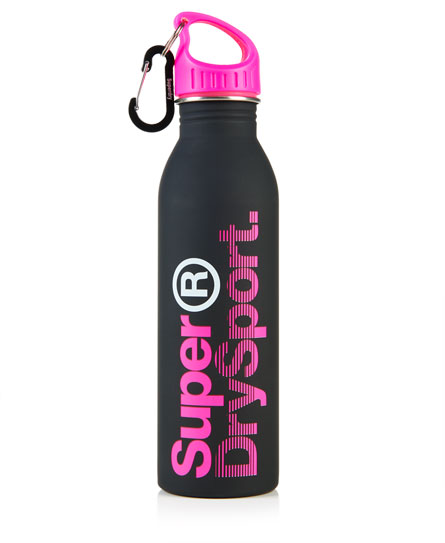 Zwart roze sport fles/bidon Superdry 