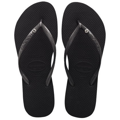 Zwarte dames slippers Havaianas - Slim Crystal Glamour