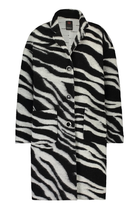 Zwart/wit zebra geprinte dames jas Penn & Ink - W19N576